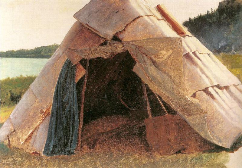 Eastman Johnson Ojibwe Wigwam at Grand Portage china oil painting image